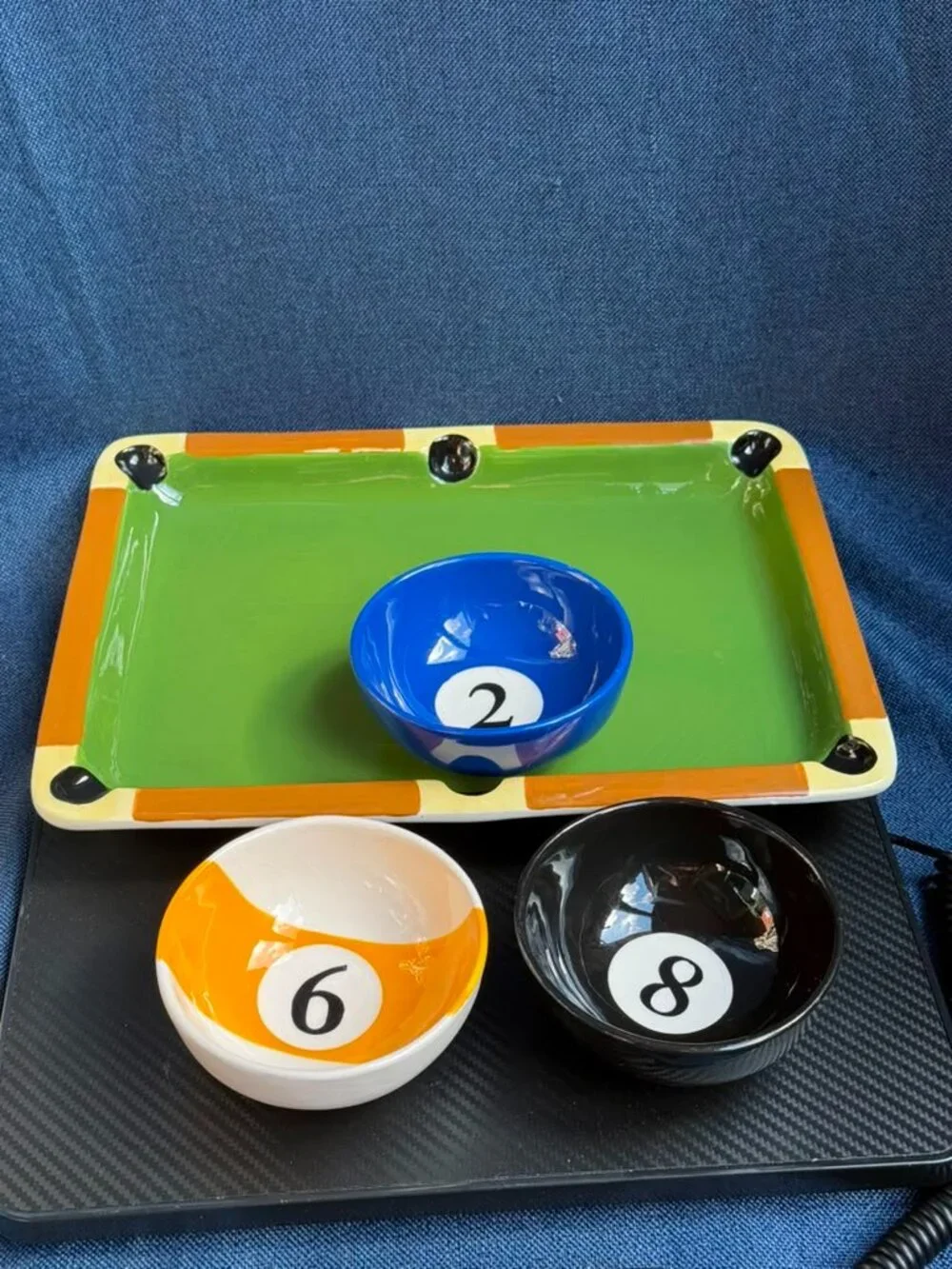 🎱 Cracker Barrel 2014 Billiards Pool Table Serving Set 🍽️